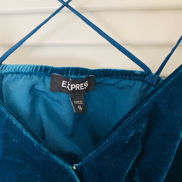 XS Express peacock blue strappy velvet tank - Picture 2 of 3